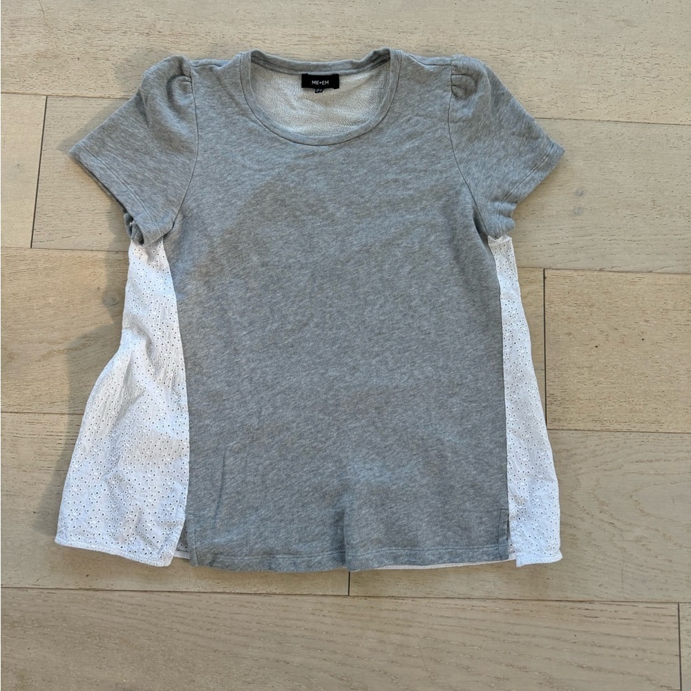 Me+em contrast grey with white eyelet sweatshirt 6 - Picture 1 of 6